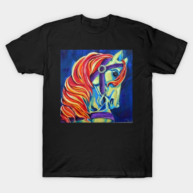 Colorful Horse - Acrylic Painting T-Shirt by BrittaniRose